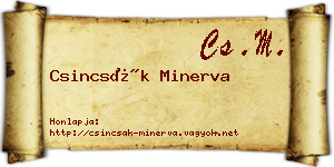 Csincsák Minerva névjegykártya